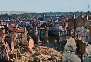 Uitzicht op Verdun na 8 maanden bombardement, september 1916